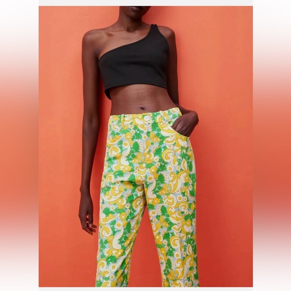 ZARA MULTICOLORED PRINTED PANTS - Picture 3 of 10